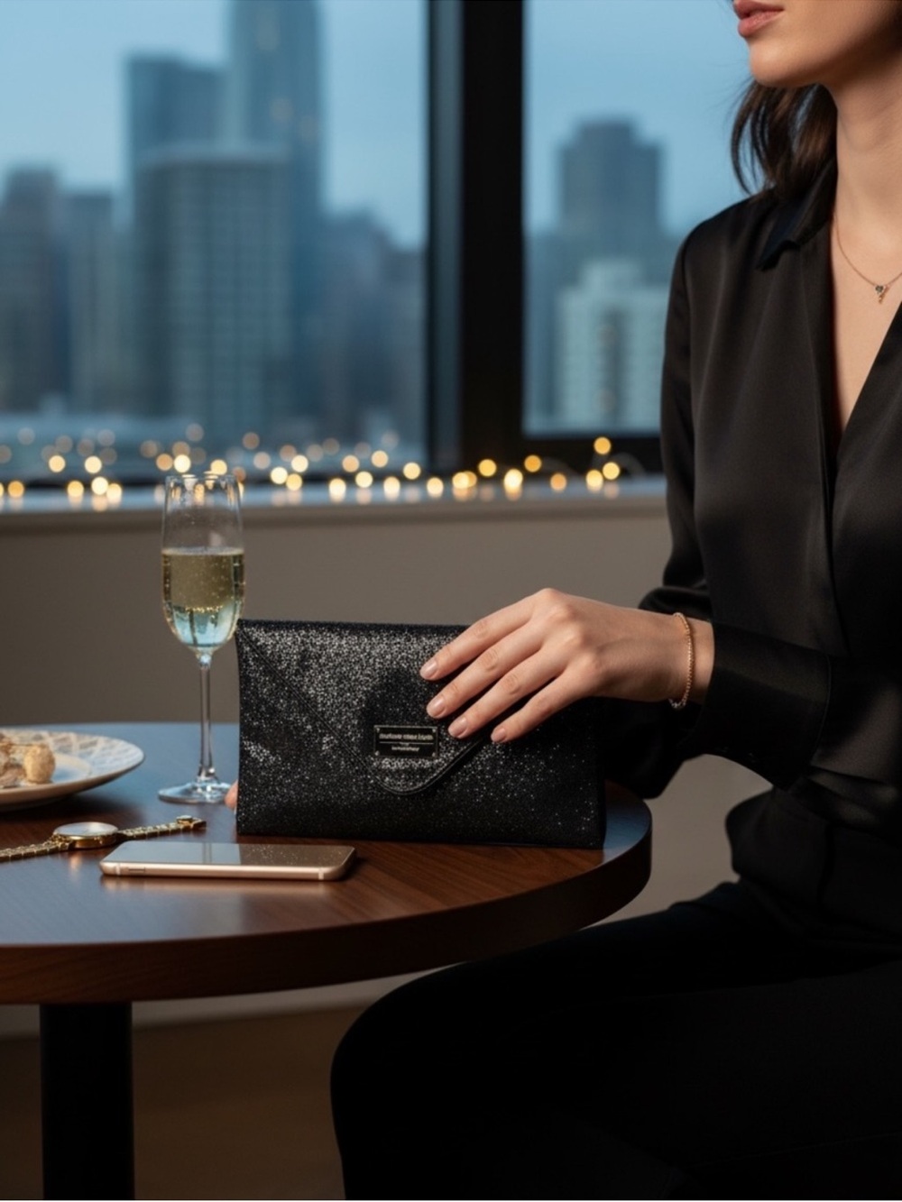 Laura Geller Black Glitter
Envelope Clutch